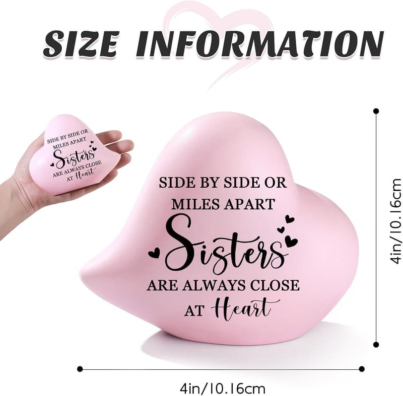 Sister Birthday Gift: Heart Desk Decoration for Women