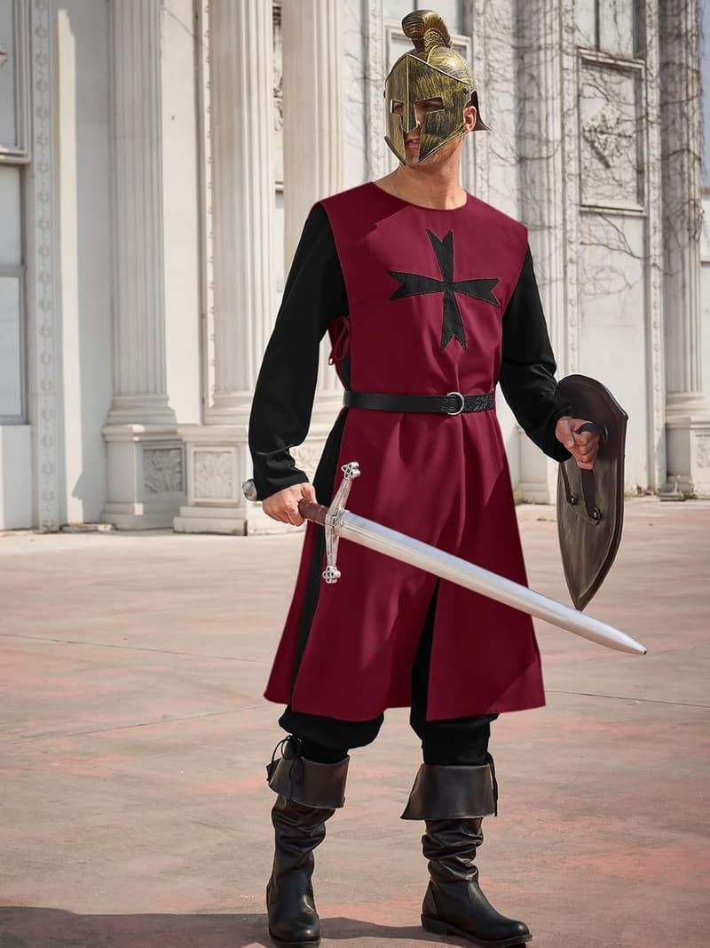 Medieval Crusader Tunic Outfit for Men - LARP & Halloween
