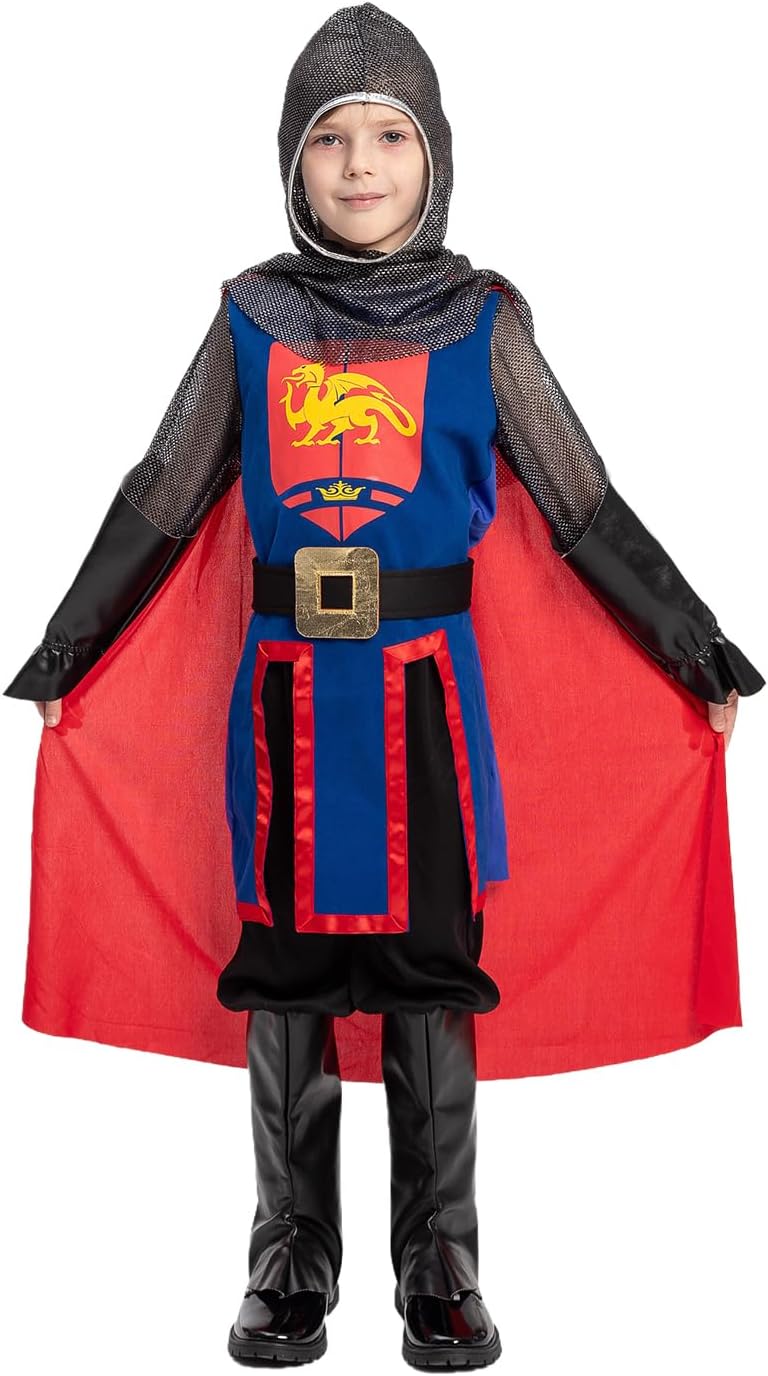 Kids Medieval Knight Costume for Halloween Dress Up