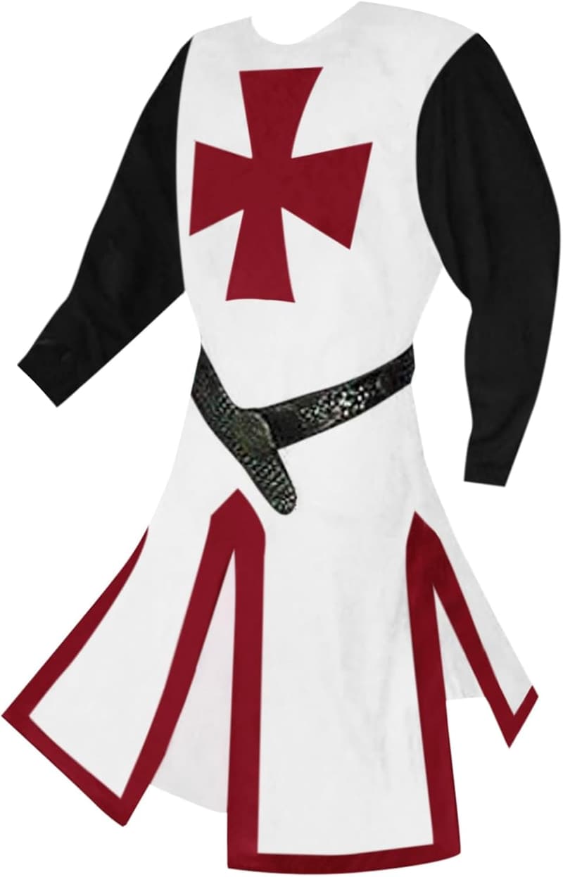 Renaissance Knight Warrior Tunic with Cross for Halloween