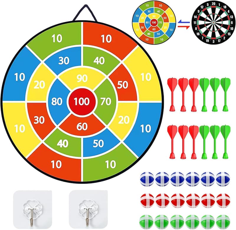 Kids' 29-Inch Dart Board Set with Sticky Balls - Birthday Game