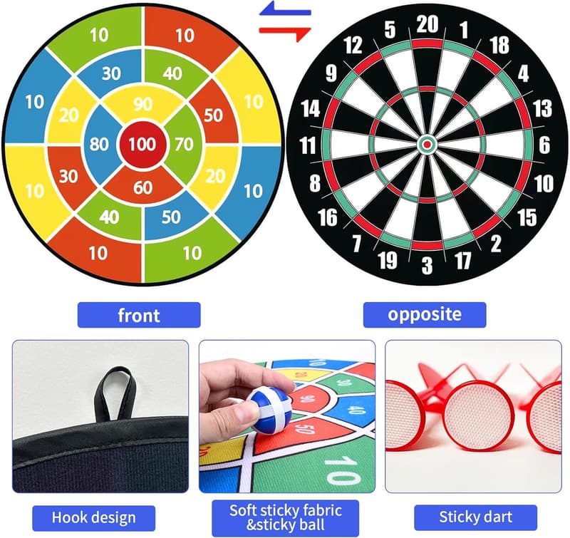 Kids' 29-Inch Dart Board Set with Sticky Balls - Birthday Game