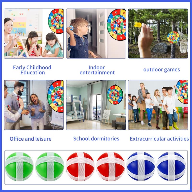 Kids' 29-Inch Dart Board Set with Sticky Balls - Birthday Game