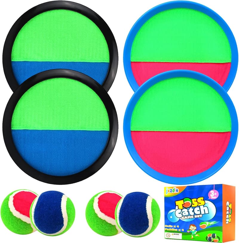 Outdoor Toss and Catch Game Set with Paddles and Balls