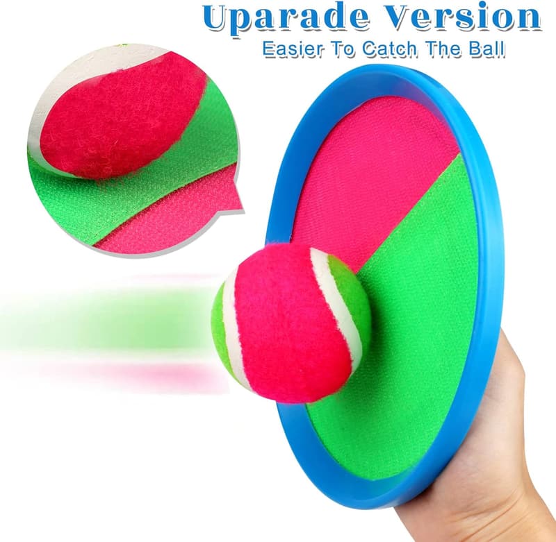 Outdoor Toss and Catch Game Set with Paddles and Balls