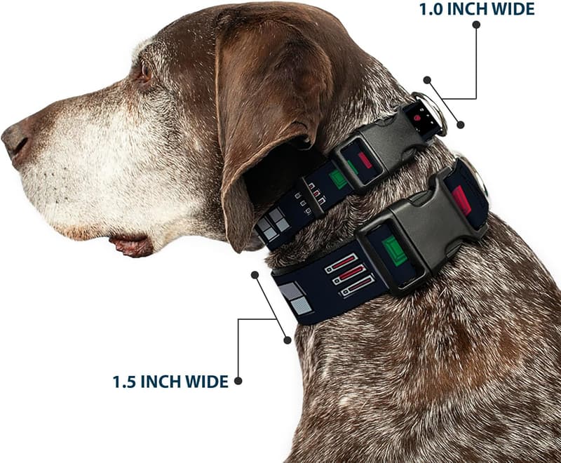 Star Wars Darth Vader Dog Collar - 15-26 Inches, Utility Belt Style