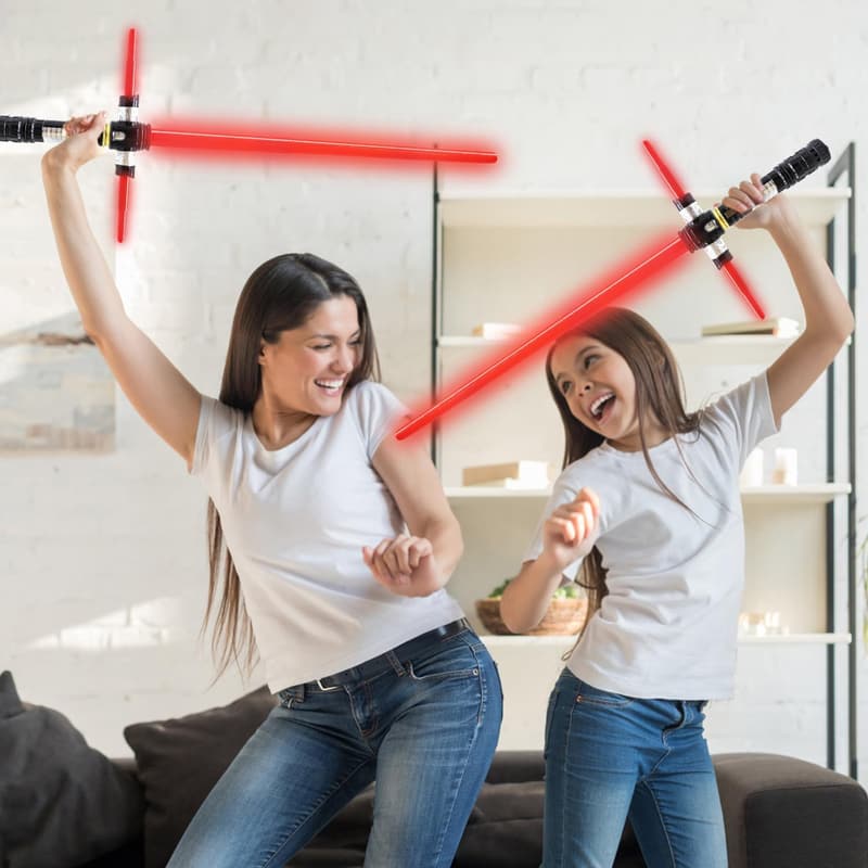 Expandable Red Light Saber Set with FX Sound for Kids