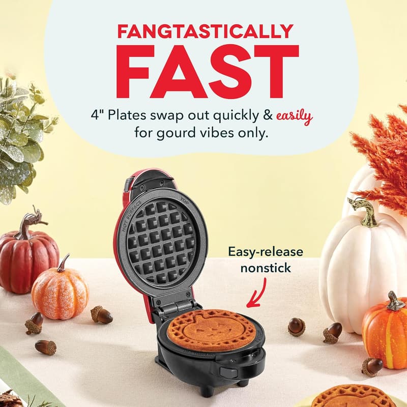 DASH Mini Waffle Maker Plates Set - Skull & Jack-O-Lantern