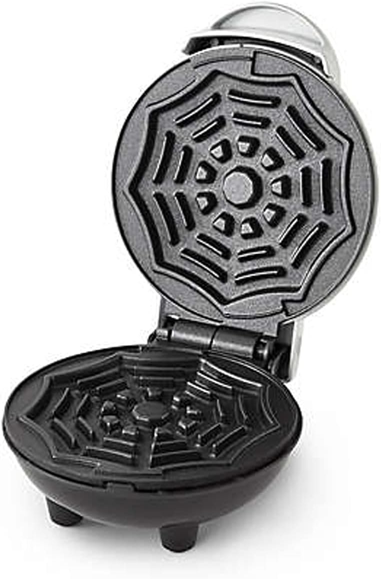 Halloween Spiderweb Mini Waffle Maker - Non-Stick, Easy Clean