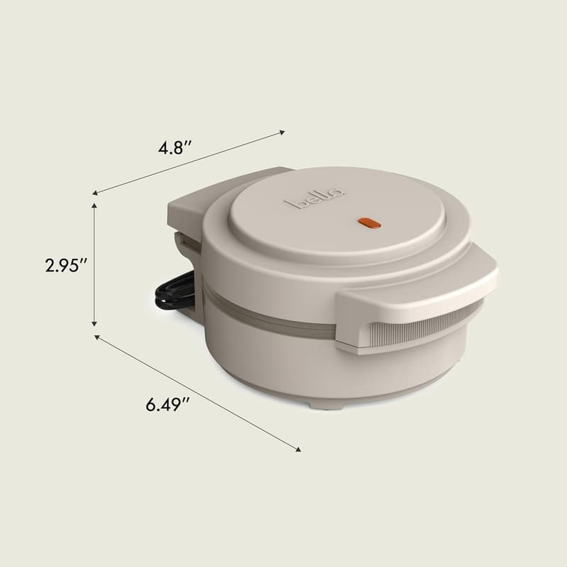 Mini Waffle Maker with Ceramic Nonstick & Cool Touch Handles