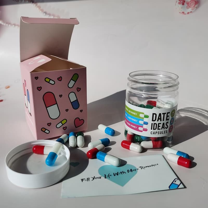 Valentine's Day Date Night Ideas Capsules in a Bottle (50 pcs)