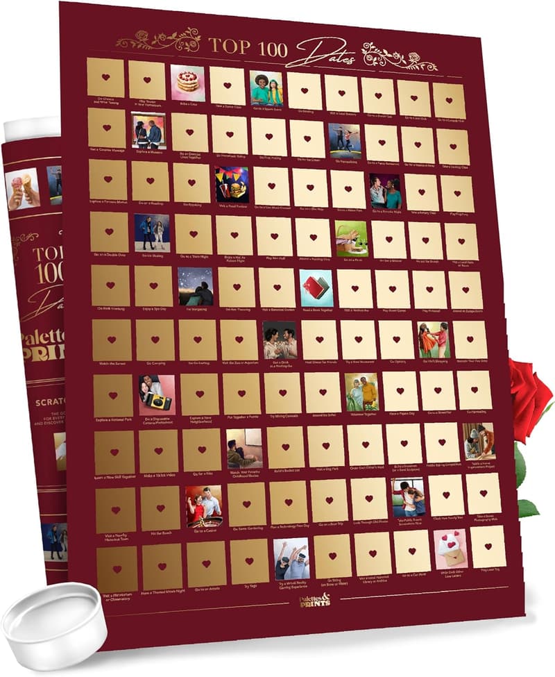 Couples Date Night Scratch Off Poster - Top 100 Ideas