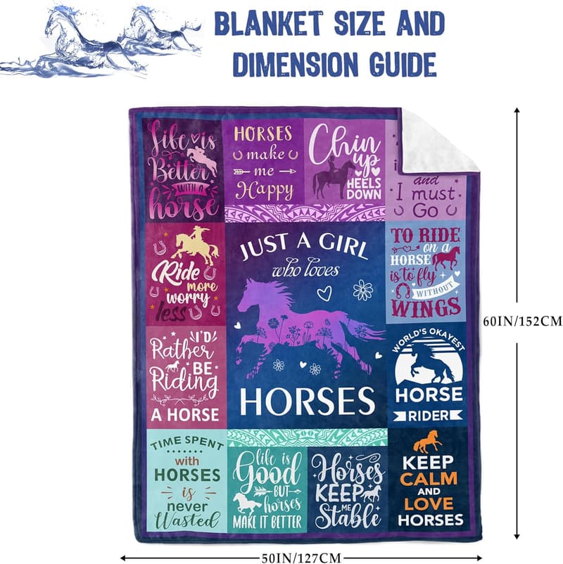 Horse Lovers Blanket for Women, 60