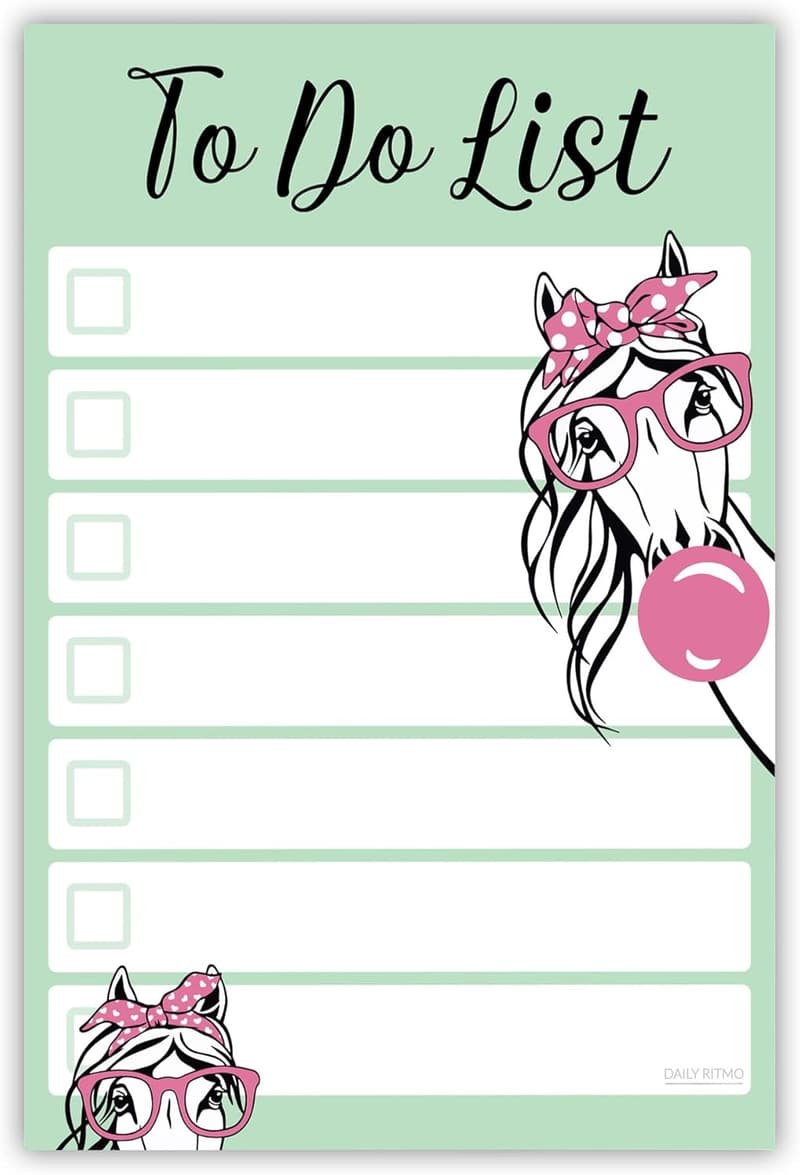 Horse Lover Sticky To-Do List Notepad | 4x6, 50 Pages