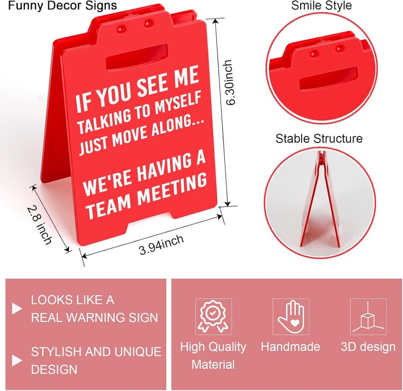 Humorous Desk Sign - Funny Office Decor Gift for Coworkers
