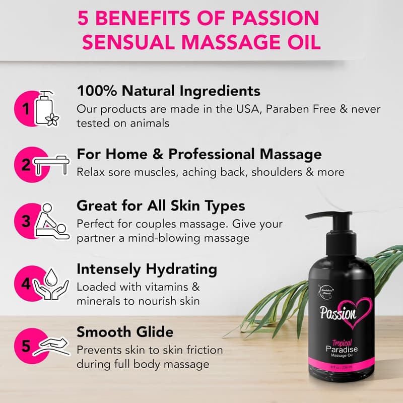 Date Night Massage Oil for Couples | 100% Natural Jojoba & Almond