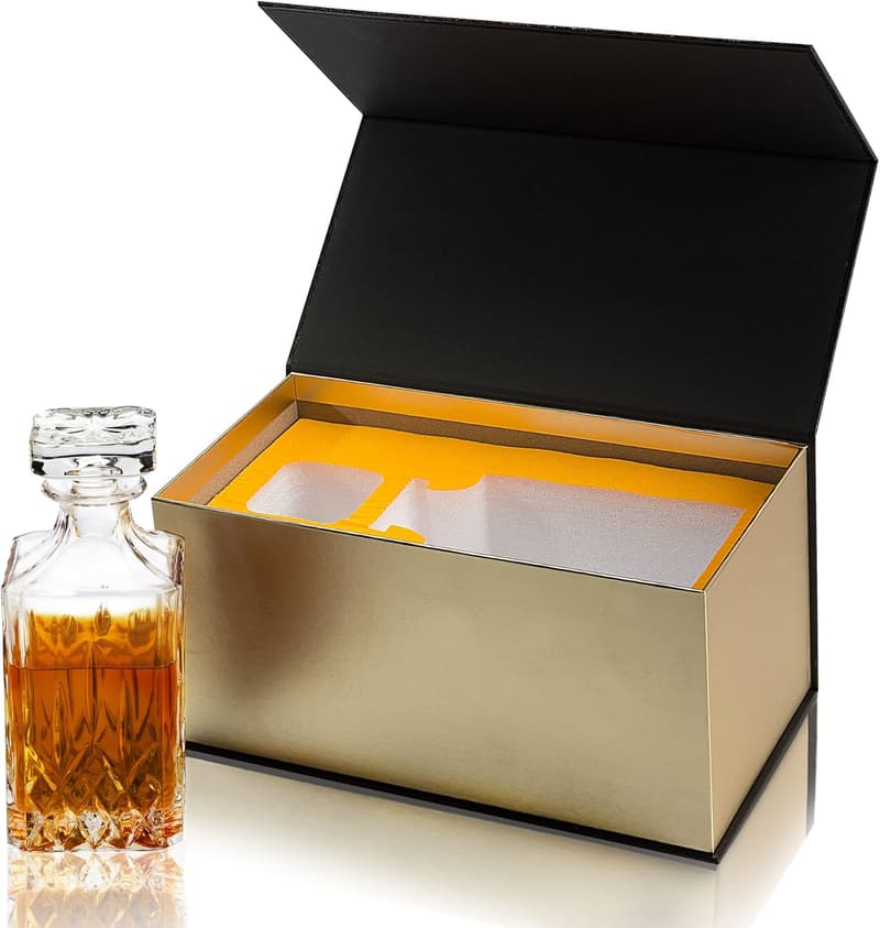 Luxury Whiskey Decanter Gift Set for Men - Non-Lead Crystal