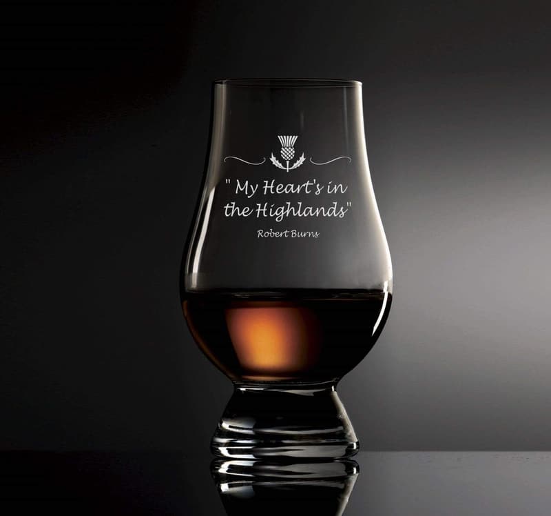 Engraved Glencairn Whisky Glass with Burns Quote - Scotland