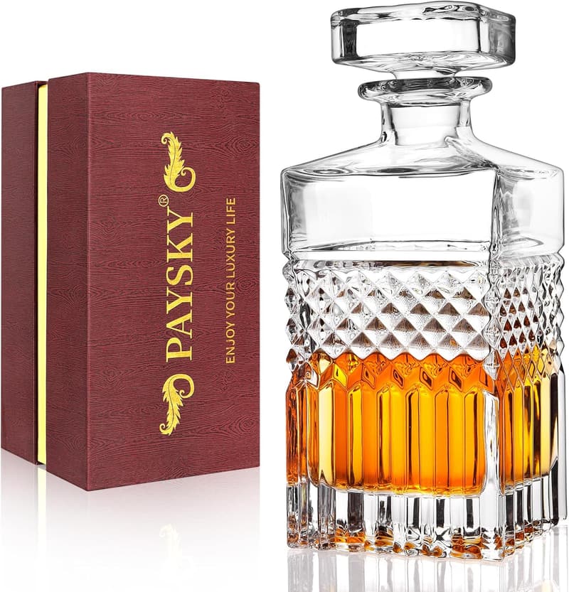 Premium 29 oz Crystal Whiskey Decanter Gift Set