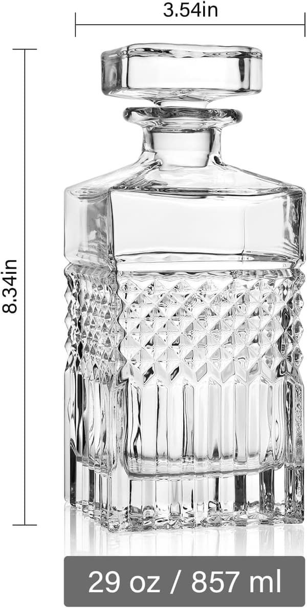 Premium 29 oz Crystal Whiskey Decanter Gift Set