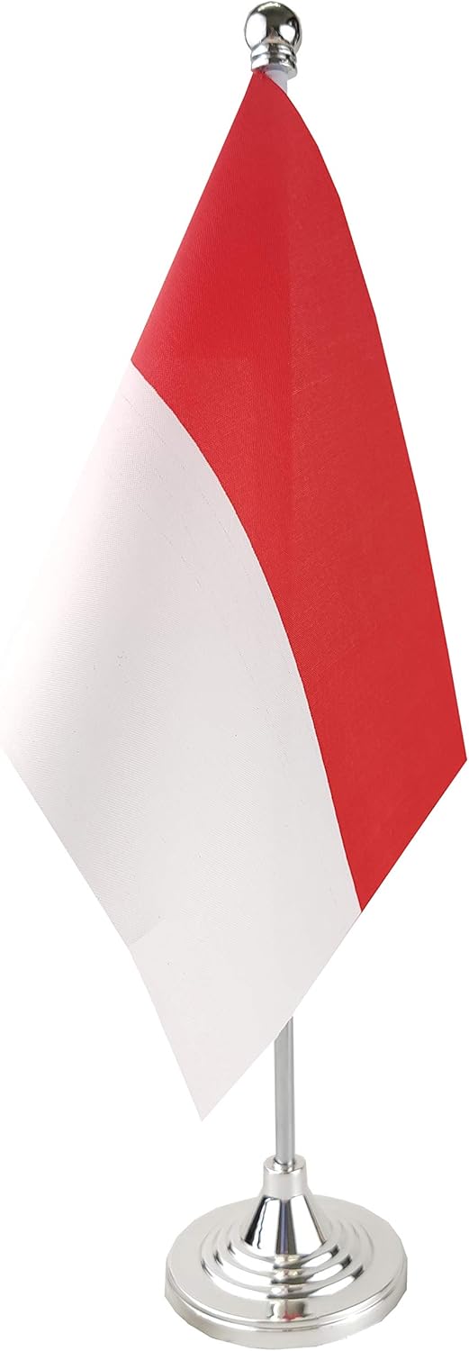 Indonesian Table Flag with Stand for Home & Office Decor