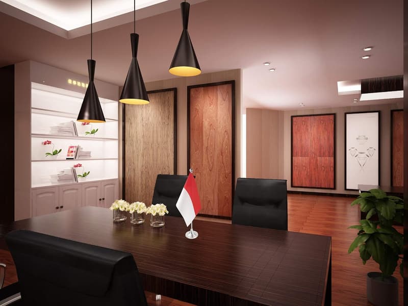 Indonesian Table Flag with Stand for Home & Office Decor