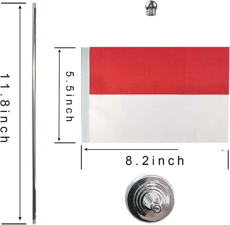Indonesian Table Flag with Stand for Home & Office Decor
