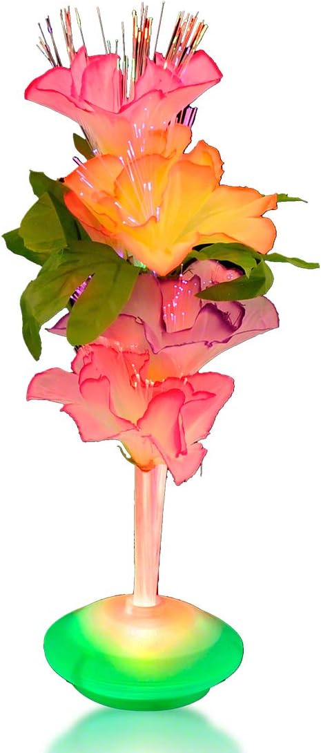LED Fiber Optic Flower Centerpieces - Set of 12 for Events