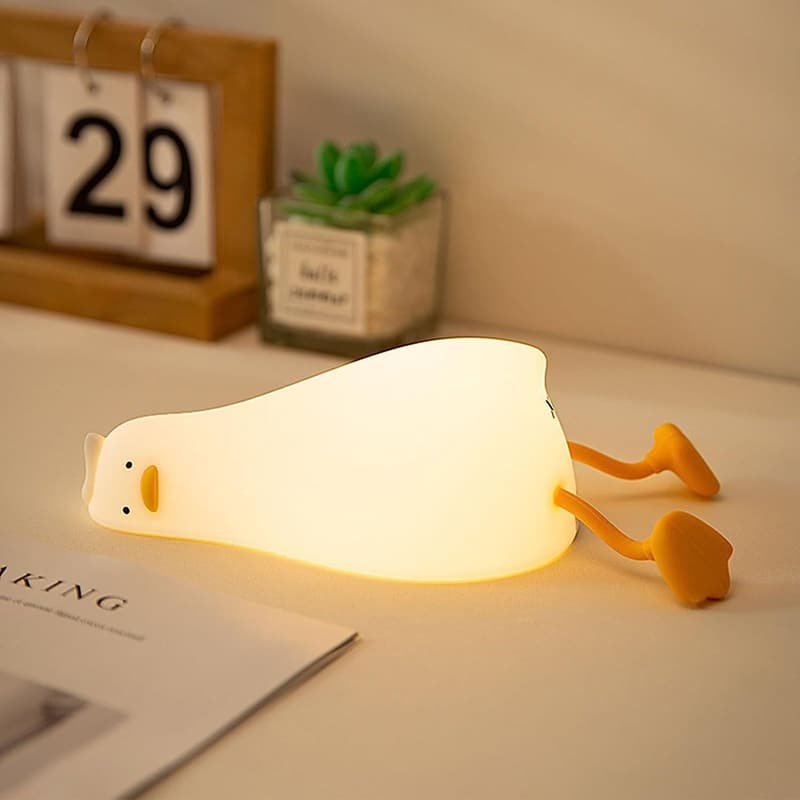 Cute LED Ducky Night Light - Rechargeable Silicone Decor Lamp