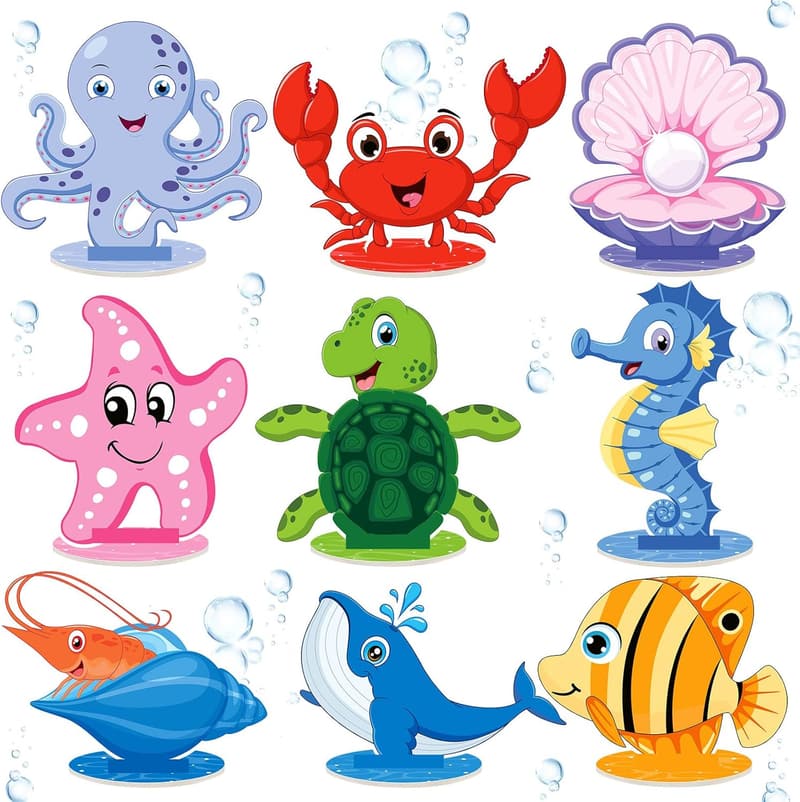 Ocean-Themed Birthday Party Centerpieces - 18 Sea Animal Decor