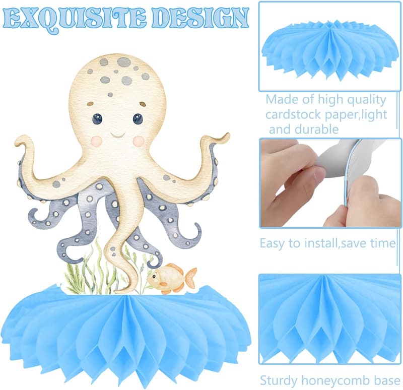 Ocean Animals Honeycomb Centerpieces - Baby Shower Decorations