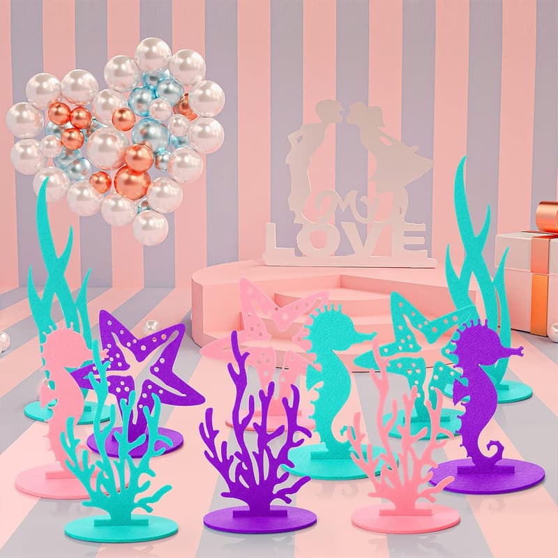 Mermaid Party Decorations Set - 22 Pcs Ocean Theme Centerpieces