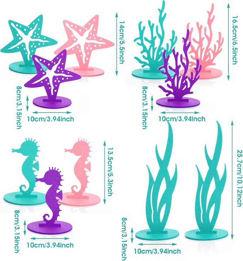 Mermaid Party Decorations Set - 22 Pcs Ocean Theme Centerpieces
