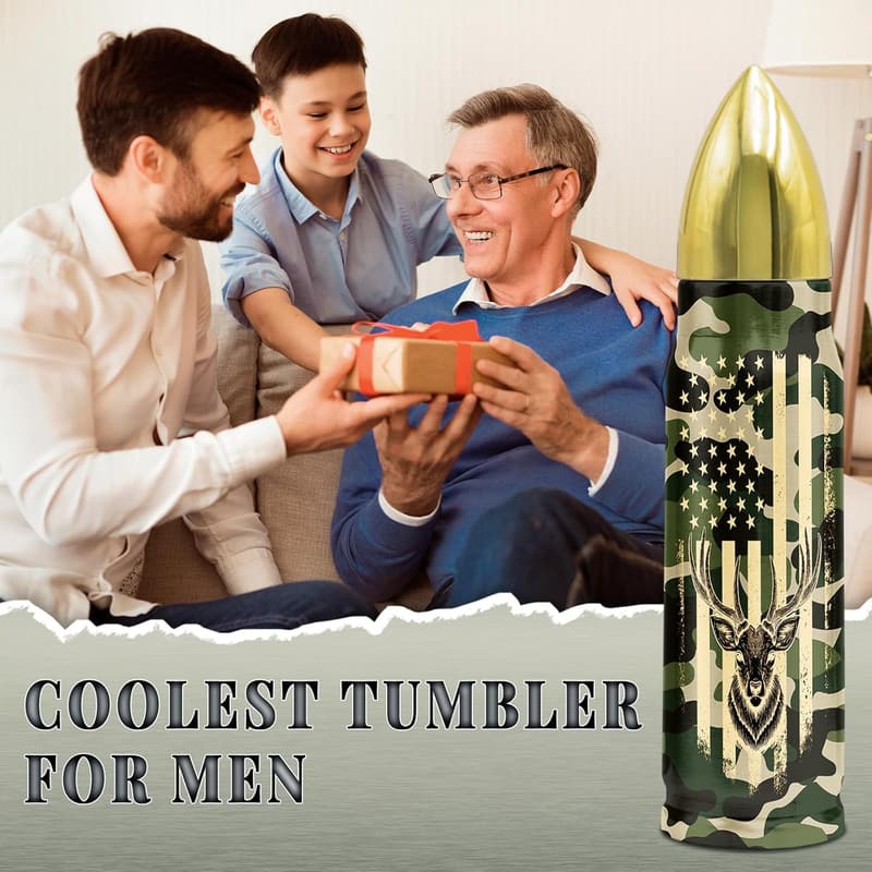 Father's Day Hunting Tumbler - 17 oz Camouflage Gift for Hunters