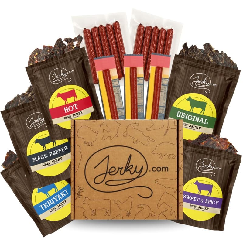 Beef Jerky Gift Box for Men – 21-Piece Assortment with 5 Flavors