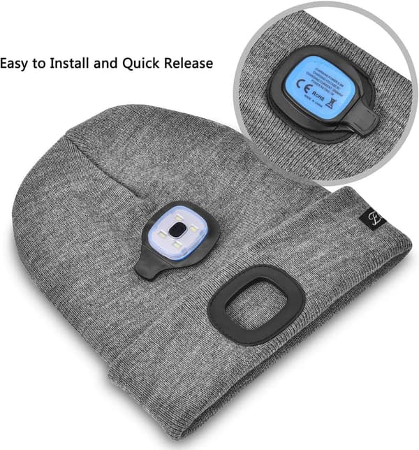 USB Rechargeable Beanie for Men & Dads
