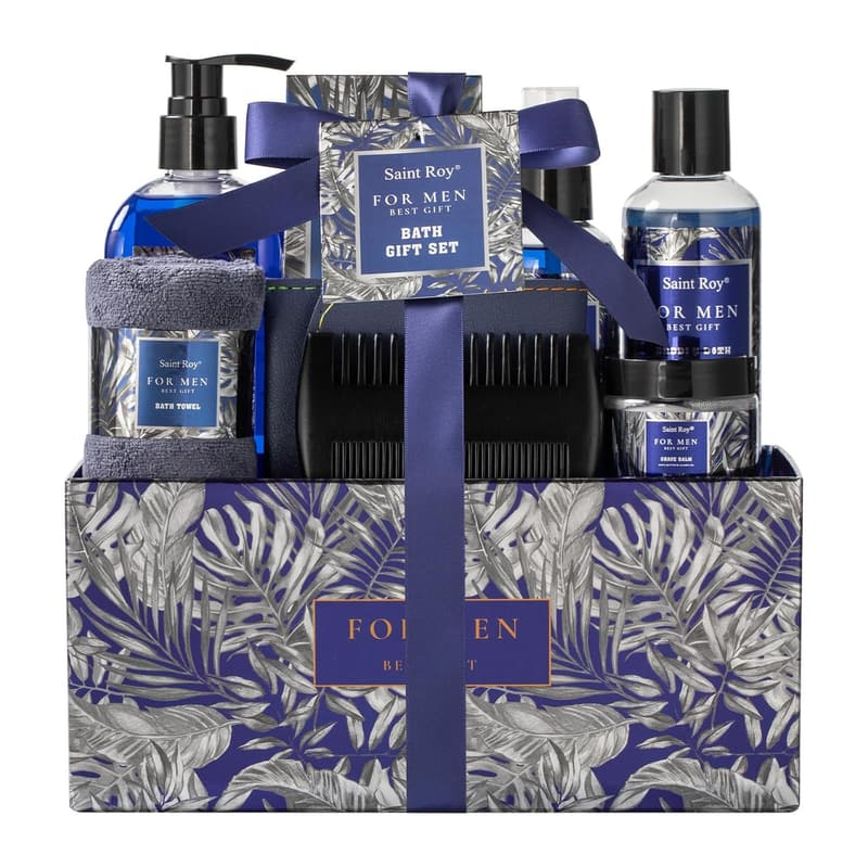 Men's Spa Gift Basket: Classic Perfume & Self-Care Essentials