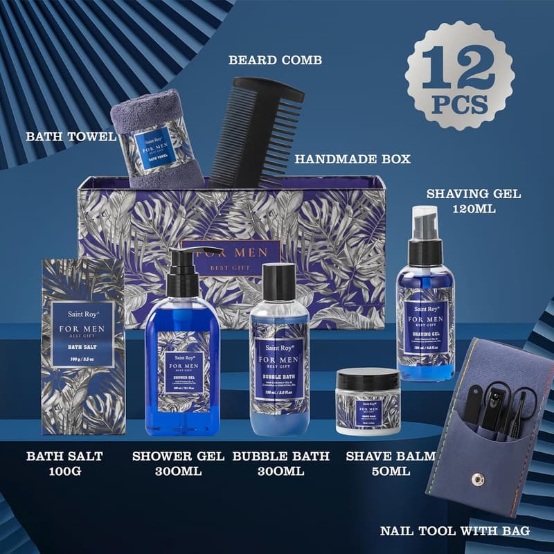 Men's Spa Gift Basket: Classic Perfume & Self-Care Essentials