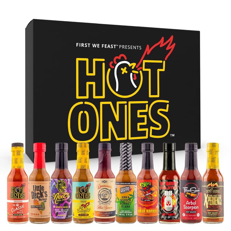 Hot Ones Hot Sauce Challenge Set - 10-Pack Natural Ingredients