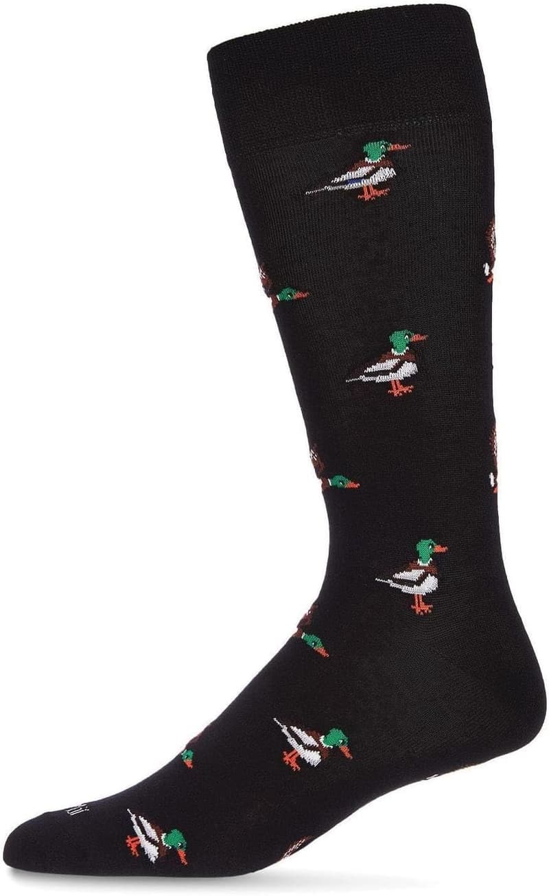 Men's Mallard Novelty Crew Socks in Rayon Blend