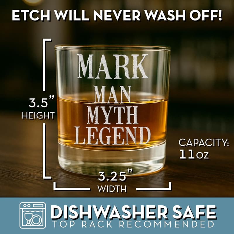 Personalized Father's Day Engraved 11oz Whiskey Glass