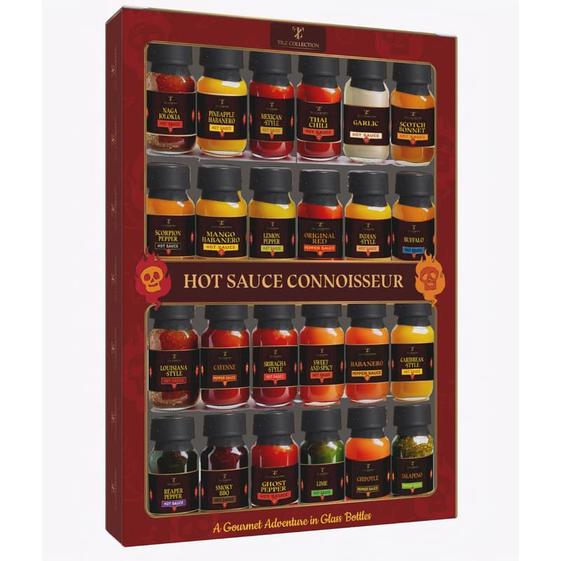 Hot Sauce Gift Set - 24 Mini Variety Pack for Foodies