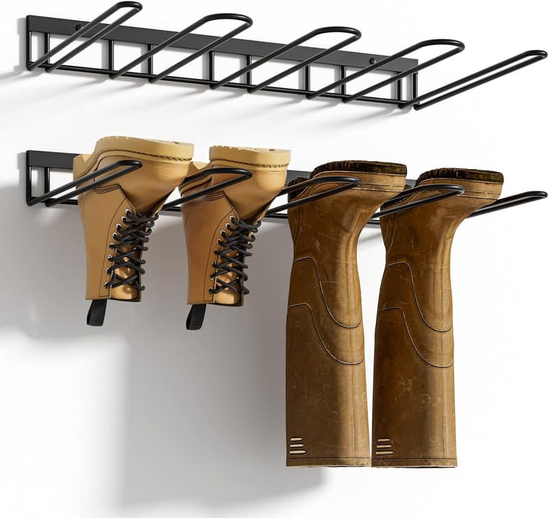 Metal Wall-Mounted Boot Rack Organizer for Entryway (2 Pack)