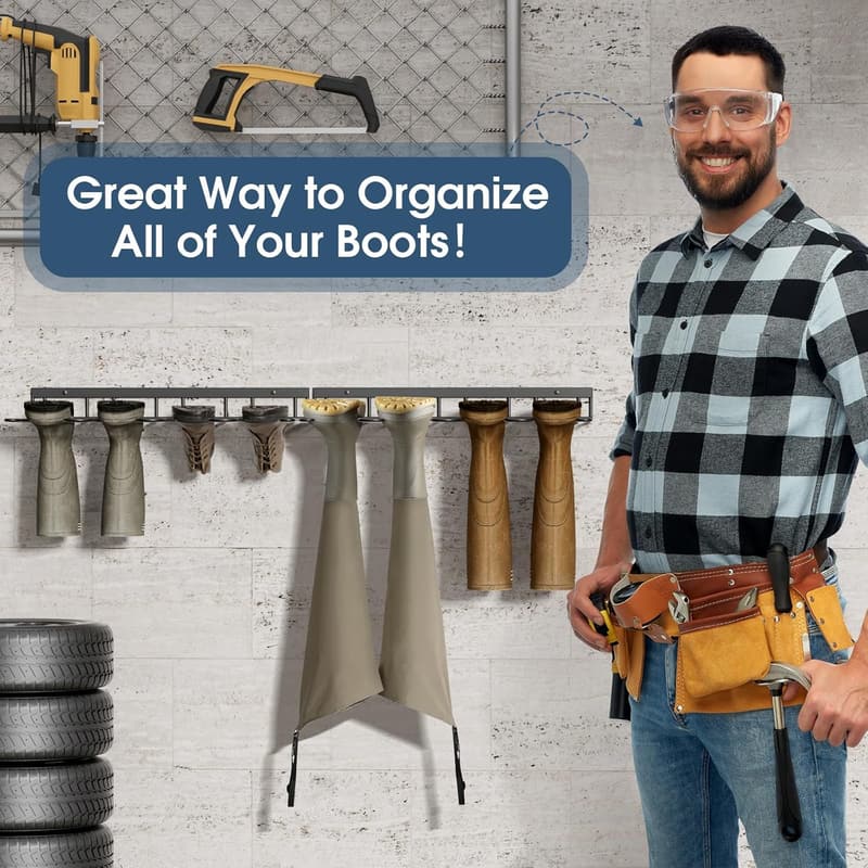 Metal Wall-Mounted Boot Rack Organizer for Entryway (2 Pack)