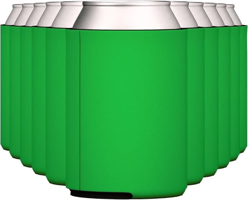 Customizable Foam Can Cooler Sleeves - Assorted Colors (Kelly Green)