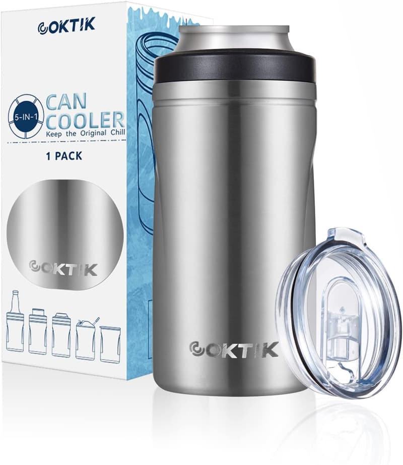 Insulated 5-in-1 Can Cooler for 12 oz Cans & Bottles