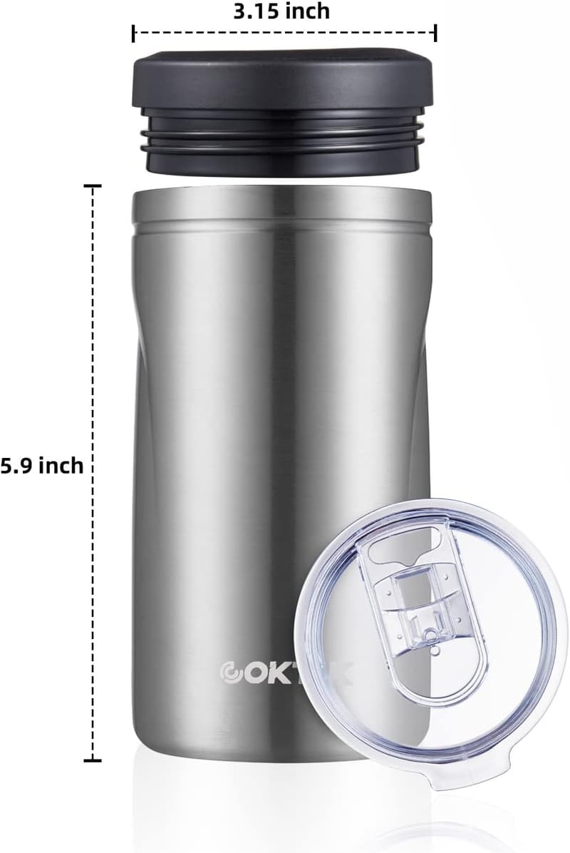 Insulated 5-in-1 Can Cooler for 12 oz Cans & Bottles