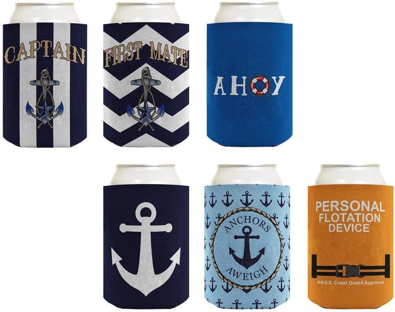 Nautical Beer Coolie Gift Set for Sailing Enthusiasts