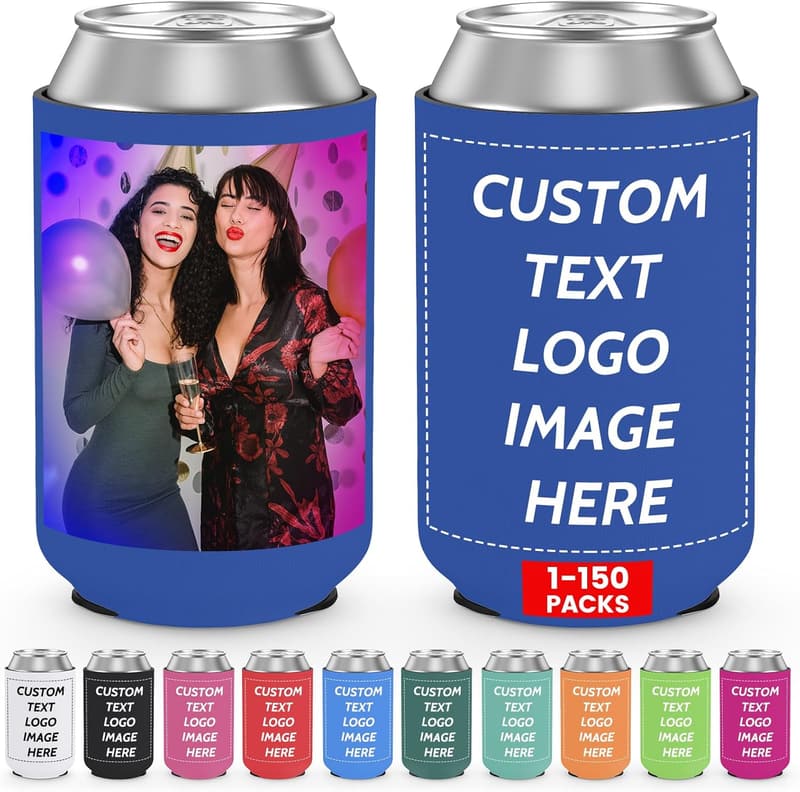 Personalized Collapsible Can Coolers - 300pcs for Parties