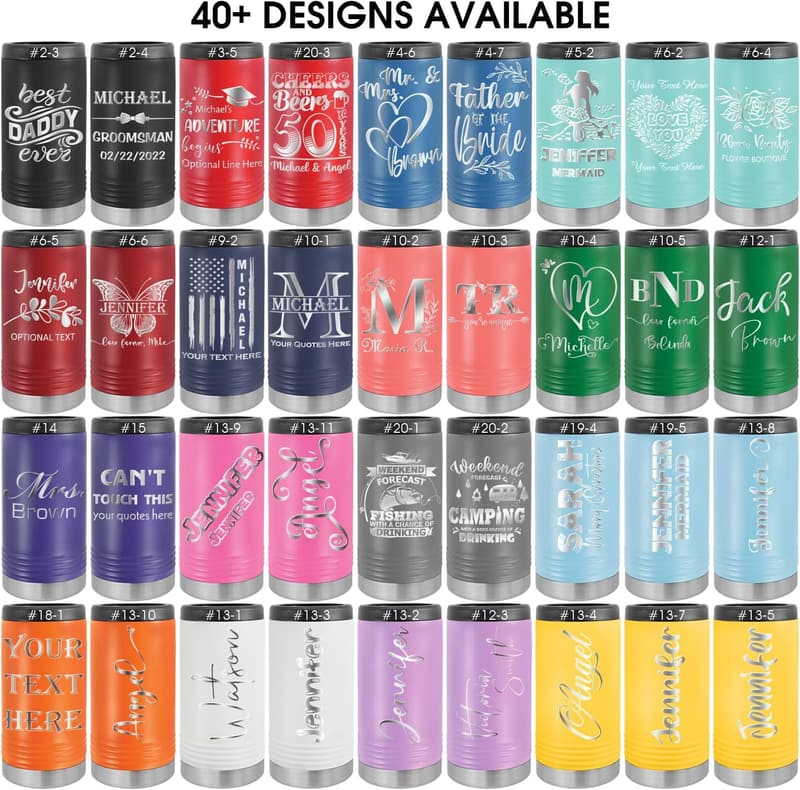 Personalized Slim Can Cooler for Weddings & Birthdays - Pink